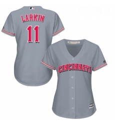Womens Majestic Cincinnati Reds 11 Barry Larkin Authentic Grey Road Cool Base MLB Jersey Womens Majestic Cincinnati Reds 11 Barry Larkin Authentic Grey Road Cool Base MLB Jersey