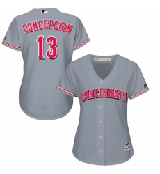 Womens Majestic Cincinnati Reds 13 Dave Concepcion Replica Grey Road Cool Base MLB Jersey Womens Majestic Cincinnati Reds 13 Dave Concepcion Replica Grey Road Cool Base MLB Jersey