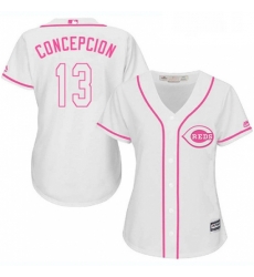 Womens Majestic Cincinnati Reds 13 Dave Concepcion Replica White Fashion Cool Base MLB Jersey Womens Majestic Cincinnati Reds 13 Dave Concepcion Replica White Fashion Cool Base MLB Jersey