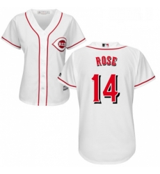 Womens Majestic Cincinnati Reds 14 Pete Rose Replica White Home Cool Base MLB Jersey Womens Majestic Cincinnati Reds 14 Pete Rose Replica White Home Cool Base MLB Jersey