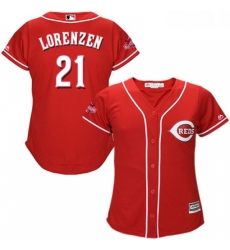 Womens Majestic Cincinnati Reds 21 Michael Lorenzen Replica Red Alternate Cool Base MLB Jersey Womens Majestic Cincinnati Reds 21 Michael Lorenzen Replica Red Alternate Cool Base MLB Jersey
