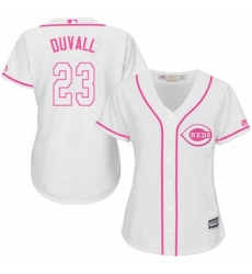 Womens Majestic Cincinnati Reds 23 Adam Duvall Authentic White Fashion Cool Base MLB Jersey Womens Majestic Cincinnati Reds 23 Adam Duvall Authentic White Fashion Cool Base MLB Jersey