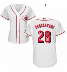 Womens Majestic Cincinnati Reds 28 Anthony DeSclafani Authentic White Home Cool Base MLB Jersey Womens Majestic Cincinnati Reds 28 Anthony DeSclafani Authentic White Home Cool Base MLB Jersey