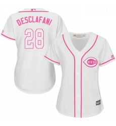 Womens Majestic Cincinnati Reds 28 Anthony DeSclafani Replica White Fashion Cool Base MLB Jersey Womens Majestic Cincinnati Reds 28 Anthony DeSclafani Replica White Fashion Cool Base MLB Jersey