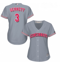 Womens Majestic Cincinnati Reds 3 Scooter Gennett Authentic Grey Road Cool Base MLB Jersey Womens Majestic Cincinnati Reds 3 Scooter Gennett Authentic Grey Road Cool Base MLB Jersey