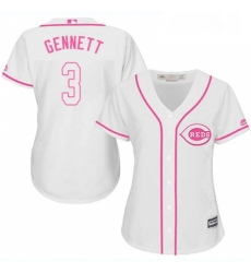 Womens Majestic Cincinnati Reds 3 Scooter Gennett Authentic White Fashion Cool Base MLB Jersey Womens Majestic Cincinnati Reds 3 Scooter Gennett Authentic White Fashion Cool Base MLB Jersey
