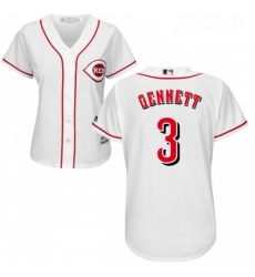 Womens Majestic Cincinnati Reds 3 Scooter Gennett Replica White MLB Jersey Womens Majestic Cincinnati Reds 3 Scooter Gennett Replica White MLB Jersey
