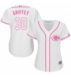 Womens Majestic Cincinnati Reds 30 Ken Griffey Replica White Fashion Cool Base MLB Jersey Womens Majestic Cincinnati Reds 30 Ken Griffey Replica White Fashion Cool Base MLB Jersey