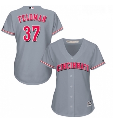 Womens Majestic Cincinnati Reds 37 Scott Feldman Authentic Grey Road Cool Base MLB Jersey Womens Majestic Cincinnati Reds 37 Scott Feldman Authentic Grey Road Cool Base MLB Jersey