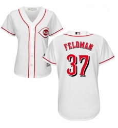 Womens Majestic Cincinnati Reds 37 Scott Feldman Replica White MLB Jersey Womens Majestic Cincinnati Reds 37 Scott Feldman Replica White MLB Jersey