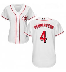 Womens Majestic Cincinnati Reds 4 Cliff Pennington Authentic White Home Cool Base MLB Jersey Womens Majestic Cincinnati Reds 4 Cliff Pennington Authentic White Home Cool Base MLB Jersey