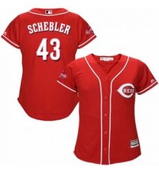 Womens Majestic Cincinnati Reds 43 Scott Schebler Authentic Red Alternate Cool Base MLB Jersey Womens Majestic Cincinnati Reds 43 Scott Schebler Authentic Red Alternate Cool Base MLB Jersey