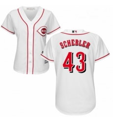 Womens Majestic Cincinnati Reds 43 Scott Schebler Authentic White Home Cool Base MLB Jersey Womens Majestic Cincinnati Reds 43 Scott Schebler Authentic White Home Cool Base MLB Jersey