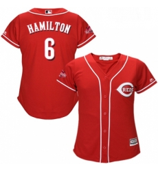 Womens Majestic Cincinnati Reds 6 Billy Hamilton Replica Red Alternate Cool Base MLB Jersey Womens Majestic Cincinnati Reds 6 Billy Hamilton Replica Red Alternate Cool Base MLB Jersey