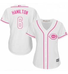 Womens Majestic Cincinnati Reds 6 Billy Hamilton Replica White Fashion Cool Base MLB Jersey Womens Majestic Cincinnati Reds 6 Billy Hamilton Replica White Fashion Cool Base MLB Jersey