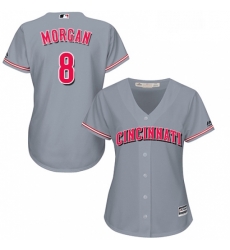 Womens Majestic Cincinnati Reds 8 Joe Morgan Authentic Grey Road Cool Base MLB Jersey Womens Majestic Cincinnati Reds 8 Joe Morgan Authentic Grey Road Cool Base MLB Jersey