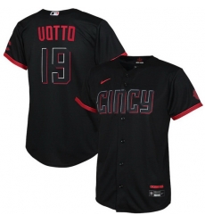 Youth Cincinnati Reds 19 Joey Votto Black 2023 City Connect Stitched Baseball Jersey Youth Cincinnati Reds 19 Joey Votto Black 2023 City Connect Stitched Baseball Jersey