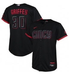 Youth Cincinnati Reds 30 Ken Griffey Jr Black 2023 City Connect Stitched Baseball Jersey Youth Cincinnati Reds 30 Ken Griffey Jr Black 2023 City Connect Stitched Baseball Jersey
