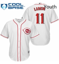 Youth Majestic Cincinnati Reds 11 Barry Larkin Authentic White Home Cool Base MLB Jersey Youth Majestic Cincinnati Reds 11 Barry Larkin Authentic White Home Cool Base MLB Jersey