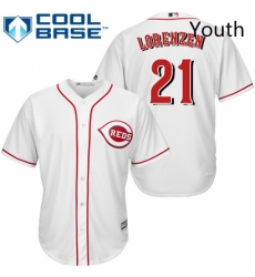 Youth Majestic Cincinnati Reds 21 Michael Lorenzen Replica White Home Cool Base MLB Jersey Youth Majestic Cincinnati Reds 21 Michael Lorenzen Replica White Home Cool Base MLB Jersey