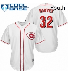 Youth Majestic Cincinnati Reds 32 Matt Harvey Authentic White Home Cool Base MLB Jersey Youth Majestic Cincinnati Reds 32 Matt Harvey Authentic White Home Cool Base MLB Jersey