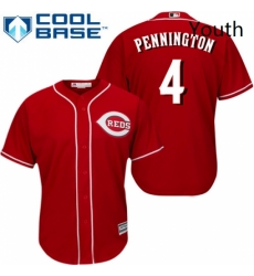 Youth Majestic Cincinnati Reds 4 Cliff Pennington Replica Red Alternate Cool Base MLB Jersey Youth Majestic Cincinnati Reds 4 Cliff Pennington Replica Red Alternate Cool Base MLB Jersey