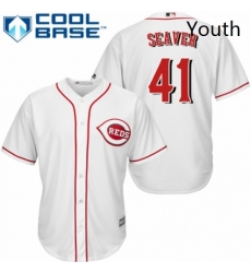 Youth Majestic Cincinnati Reds 41 Tom Seaver Authentic White Home Cool Base MLB Jersey Youth Majestic Cincinnati Reds 41 Tom Seaver Authentic White Home Cool Base MLB Jersey