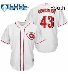 Youth Majestic Cincinnati Reds 43 Scott Schebler Authentic White Home Cool Base MLB Jersey Youth Majestic Cincinnati Reds 43 Scott Schebler Authentic White Home Cool Base MLB Jersey