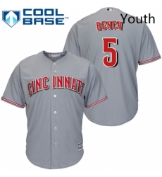 Youth Majestic Cincinnati Reds 5 Johnny Bench Authentic Grey Road Cool Base MLB Jersey Youth Majestic Cincinnati Reds 5 Johnny Bench Authentic Grey Road Cool Base MLB Jersey