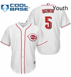 Youth Majestic Cincinnati Reds 5 Johnny Bench Authentic White Home Cool Base MLB Jersey Youth Majestic Cincinnati Reds 5 Johnny Bench Authentic White Home Cool Base MLB Jersey