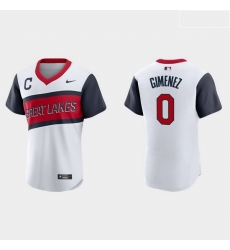 Men Cleveland Indians 0 Andres Gimenez Men Nike White 2021 Little League Classic Authentic MLB Jersey Men Cleveland Indians 0 Andres Gimenez Men Nike White 2021 Little League Classic Authentic MLB Jersey