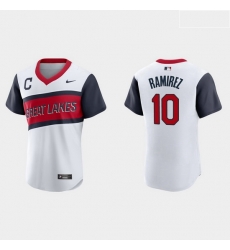 Men Cleveland Indians 10 Harold Ramirez Men Nike White 2021 Little League Class Authentic MLB Jersey Men Cleveland Indians 10 Harold Ramirez Men Nike White 2021 Little League Class Authentic MLB Jersey