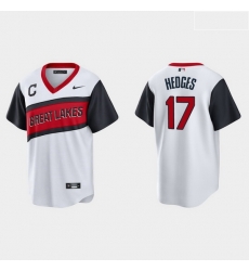 Men Cleveland Indians 17 Austin Hedges Men Nike White 2021 Little League Classic Game MLB Jersey Men Cleveland Indians 17 Austin Hedges Men Nike White 2021 Little League Classic Game MLB Jersey