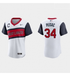 Men Cleveland Indians 34 Zach Plesac Men Nike White 2021 Little League Class Authentic MLB Jersey Men Cleveland Indians 34 Zach Plesac Men Nike White 2021 Little League Class Authentic MLB Jersey
