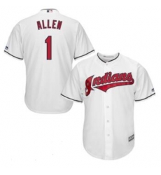 Men Indians Allen White Cool Base Jersey Men Indians Allen White Cool Base Jersey