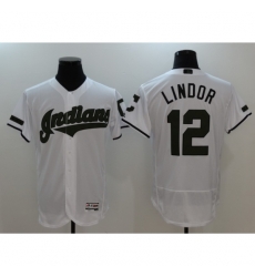 Men's Cleveland Indians #12 Francisco Lindor White Home Stitched Baseball Jersey Men's Cleveland Indians #12 Francisco Lindor White Home Stitched Baseball Jersey