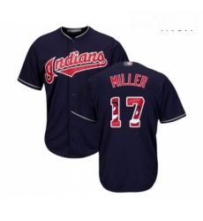 Mens Cleveland Indians 17 Brad Miller Authentic Navy Blue Team Logo Fashion Cool Base Baseball Jersey Mens Cleveland Indians 17 Brad Miller Authentic Navy Blue Team Logo Fashion Cool Base Baseball Jersey