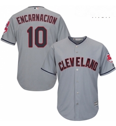 Mens Majestic Cleveland Indians 10 Edwin Encarnacion Replica Grey Road Cool Base MLB Jersey Mens Majestic Cleveland Indians 10 Edwin Encarnacion Replica Grey Road Cool Base MLB Jersey