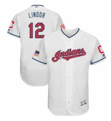 Mens Majestic Cleveland Indians 12 Francisco Lindor White Stars Stripes Collection 2018 World Series Jersey Flex Ba Mens Majestic Cleveland Indians 12 Francisco Lindor White Stars Stripes Collection 2018 World Series Jersey Flex Ba