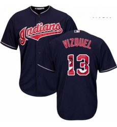 Mens Majestic Cleveland Indians 13 Omar Vizquel Authentic Navy Blue Team Logo Fashion Cool Base MLB Jersey Mens Majestic Cleveland Indians 13 Omar Vizquel Authentic Navy Blue Team Logo Fashion Cool Base MLB Jersey