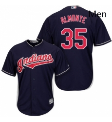 Mens Majestic Cleveland Indians 35 Abraham Almonte Replica Navy Blue Alternate 1 Cool Base MLB Jersey Mens Majestic Cleveland Indians 35 Abraham Almonte Replica Navy Blue Alternate 1 Cool Base MLB Jersey