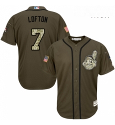 Mens Majestic Cleveland Indians 7 Kenny Lofton Authentic Green Salute to Service MLB Jersey Mens Majestic Cleveland Indians 7 Kenny Lofton Authentic Green Salute to Service MLB Jersey