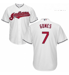 Mens Majestic Cleveland Indians 7 Yan Gomes Replica White Home Cool Base MLB Jersey Mens Majestic Cleveland Indians 7 Yan Gomes Replica White Home Cool Base MLB Jersey