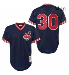 Mens Mitchell and Ness Cleveland Indians 30 Joe Carter Replica Blue Throwback MLB Jersey Mens Mitchell and Ness Cleveland Indians 30 Joe Carter Replica Blue Throwback MLB Jersey