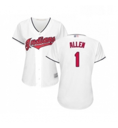 Womens Cleveland Indians 1 Greg Allen Replica White Home Cool Base Baseball Jersey Womens Cleveland Indians 1 Greg Allen Replica White Home Cool Base Baseball Jersey