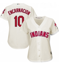 Womens Majestic Cleveland Indians 10 Edwin Encarnacion Authentic Cream Alternate 2 Cool Base MLB Jersey Womens Majestic Cleveland Indians 10 Edwin Encarnacion Authentic Cream Alternate 2 Cool Base MLB Jersey