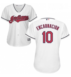 Womens Majestic Cleveland Indians 10 Edwin Encarnacion Authentic White Home Cool Base MLB Jersey Womens Majestic Cleveland Indians 10 Edwin Encarnacion Authentic White Home Cool Base MLB Jersey