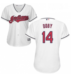 Womens Majestic Cleveland Indians 14 Larry Doby Authentic White Home Cool Base MLB Jersey Womens Majestic Cleveland Indians 14 Larry Doby Authentic White Home Cool Base MLB Jersey