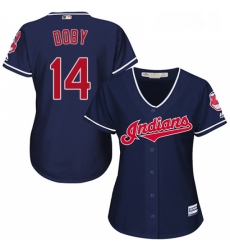 Womens Majestic Cleveland Indians 14 Larry Doby Replica Navy Blue Alternate 1 Cool Base MLB Jersey Womens Majestic Cleveland Indians 14 Larry Doby Replica Navy Blue Alternate 1 Cool Base MLB Jersey