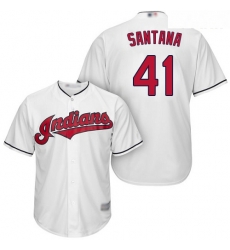 Indians #41 Carlos Santana White Home Stitched Youth Baseball Jersey Indians #41 Carlos Santana White Home Stitched Youth Baseball Jersey